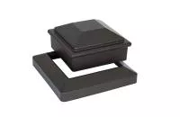 Крышка и юбка из алюминия для ограды ДПК POLIVAN 3D 69х145х145/34х181,5х181,5 мм, графит