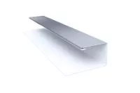 Планка П-образная БХ new 0,45 PE с пленкой RAL 9006 бело-алюминиевый
