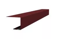 Планка завершающая фальц 0,45 PE с пленкой RAL 3005 красное вино