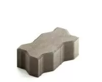 Тротуарная плитка Steingot Сити 80 из серого цемента с полным прокрасом зигзаг серая 225х112,5х80 мм