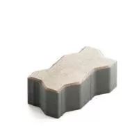 Тротуарная плитка Steingot Сити 80 из белого цемента с частичным прокрасом зигзаг белая 225х112,5х80 мм