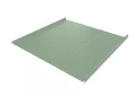 Фальц двойной стоячий Line 0,45 PE с пленкой на замках RAL 6019 бело-зеленый