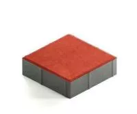 Тротуарная плитка Steingot Практик 60 из белого цемента с частичным прокрасом квадрат красная 200х200х60 мм