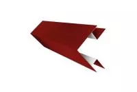 Планка угла внешнего сложного Экобрус 0,5 Satin с пленкой RAL 3011 коричнево-красный
