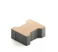 Тротуарная плитка Steingot Сити 80 из белого цемента с частичным прокрасом катушка без фаски бежевая 200х165х80 мм