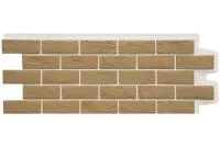 Фасадная панель Grand Line Состаренный кирпич Design Plus солома с белым швом