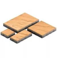 Тротуарная плитка Steingot Грандо из белого цемента с частичным прокрасом оранжевая мультиформат