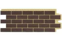 Фасадная панель Grand Line Состаренный кирпич Design Plus каштан с песочным швом