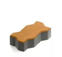 Тротуарная плитка Steingot Практик 60 из белого цемента с частичным прокрасом зигзаг оранжевая 225х112,5х60 мм