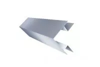 Планка угла внешнего сложного Экобрус 0,5 Satin с пленкой RAL 9006 бело-алюминиевый