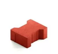 Тротуарная плитка Steingot Сити 80 из белого цемента с полным прокрасом катушка без фаски красная 200х165х80 мм