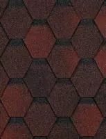 Гибкая черепица EURASIA, ШЕСТИГРАННИК, Красный