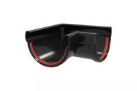 Угол желоба 90 град.Дизайн 135 ПВХ GL черный (RAL 9005)