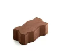 Тротуарная плитка Steingot Сити 80 из серого цемента с полным прокрасом зигзаг коричневая 225х112,5х80 мм