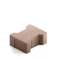 Тротуарная плитка Steingot Сити 80 из белого цемента с полным прокрасом катушка без фаски светло-коричневая 200х165х80 мм