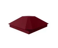 Колпак на столб пирамидальный с площадкой под фонарь 390х390 RAL 3005