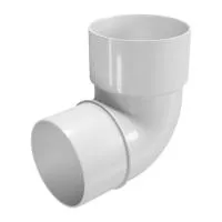 Колено трубы 67 водостока FineBer ПВХ Белый