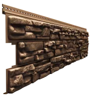 Сайдинг LUX под камень, ROCKY, кедровый орех