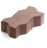 Тротуарная плитка Steingot Практик 60 из белого цемента с полным прокрасом зигзаг светло-коричневая 225х112,5х60 мм