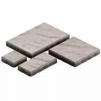 Тротуарная плитка Steingot Грандо из серого цемента с полным прокрасом светло-серая мультиформат