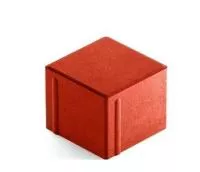 Тротуарная плитка Steingot Сити 80 из белого цемента с полным прокрасом квадрат красная 100х100х80 мм