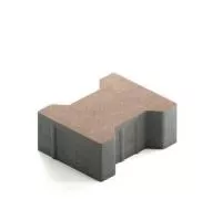 Тротуарная плитка Steingot Сити 80 из белого цемента с частичным прокрасом катушка без фаски светло-коричневая 200х165х80 мм