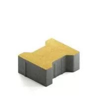 Тротуарная плитка Steingot Сити 80 из белого цемента с частичным прокрасом катушка без фаски желтая 200х165х80 мм