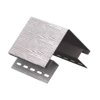 СЕРЕБРИСТЫЙ Наружный угол к сайдингу колл. ТИМБЕР-БЛОК серия ДУБ (3,05 м) 5шт/уп