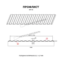 Профлист МЕТАЛЛ ПРОФИЛЬ МП-10x1100-A NormanMP (ПЭ-01-3011-0,5)