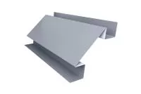 Планка угла внутреннего сложного Экобрус 0,5 Satin с пленкой RAL 9006 бело-алюминиевый