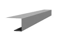 Планка завершающая фальц 0,5 Satin с пленкой RAL 9006 бело-алюминиевый