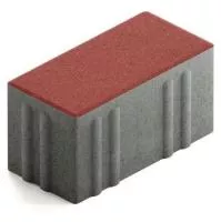 Брусчатка Steingot Хэви из серого цемента с частичным прокрасом прямоугольник красная 200х100х100 мм