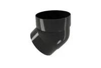 Колено трубы 45 град. ПВХ GL черное (RAL 9005)