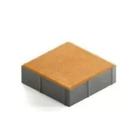 Тротуарная плитка Steingot Практик 60 из белого цемента с частичным прокрасом квадрат оранжевая 200х200х60 мм