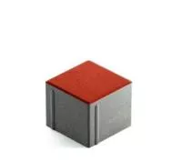 Тротуарная плитка Steingot Сити 80 из белого цемента с частичным прокрасом квадрат красная 100х100х80 мм