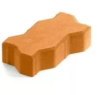 Тротуарная плитка Steingot Практик 60 из белого цемента с полным прокрасом зигзаг оранжевая 225х112,5х60 мм