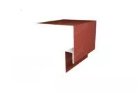 Планка околооконная сложная 250х50х18 (j-фаска) 0,5 Satin с пленкой RAL 8004 терракота