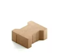 Тротуарная плитка Steingot Сити 80 из белого цемента с полным прокрасом катушка без фаски бежевая 200х165х80 мм