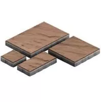 Тротуарная плитка Steingot Грандо из серого цемента с частичным прокрасом коричневая мультиформат