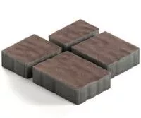 Тротуарная плитка Steingot Гранито из серого цемента с частичным прокрасом темно-коричневая мультиформат