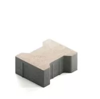 Тротуарная плитка Steingot Сити 80 из белого цемента с частичным прокрасом катушка без фаски белая 200х165х80 мм