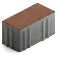 Брусчатка Steingot Хэви из серого цемента с частичным прокрасом прямоугольник коричневая 200х100х100 мм