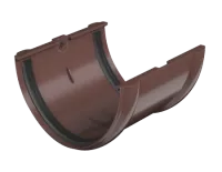 ТН ПВХ 125/82 мм, соединитель желоба, коричневый, шт.