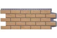 Фасадная панель Grand Line Состаренный кирпич Design Plus солома с темно-бежевым швом