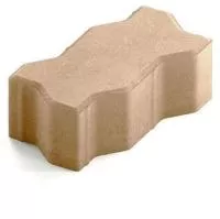 Тротуарная плитка Steingot Сити 80 из белого цемента с полным прокрасом зигзаг бежевая 225х112,5х80 мм