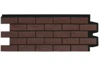 Фасадная панель Grand Line Состаренный кирпич Design Plus каштан с черным швом