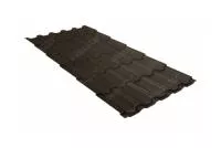 Металлочерепица квинта плюс 0,5 GreenCoat Pural BT RR 32 темно-коричневый (RAL 8019 серо-коричневый)