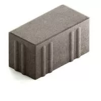 Брусчатка Steingot Хэви из серого цемента с полным прокрасом прямоугольник серая 200х100х100 мм