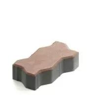 Тротуарная плитка Steingot Практик 60 из белого цемента с частичным прокрасом зигзаг светло-коричневая 225х112,5х60 мм