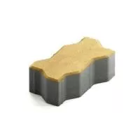 Тротуарная плитка Steingot Сити 80 из белого цемента с частичным прокрасом зигзаг желтая 225х112,5х80 мм